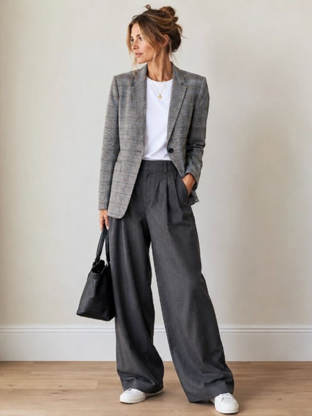 Women's blazer size M Gray blue office casual travel Worthington